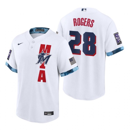 Men's Miami Marlins Trevor Rogers White 2021 All Star MLB Jersey